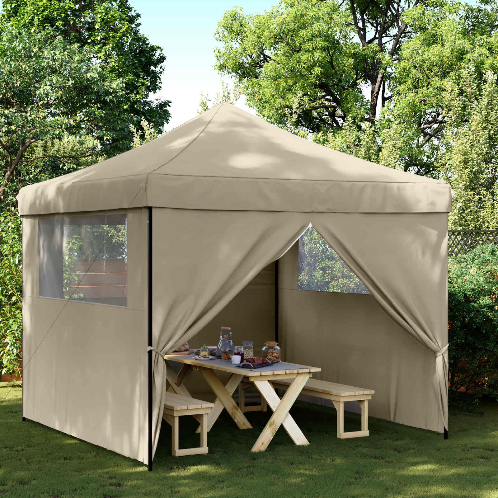 Partyzelt Faltbar Pop-Up Schwarz 292x292x315 cm