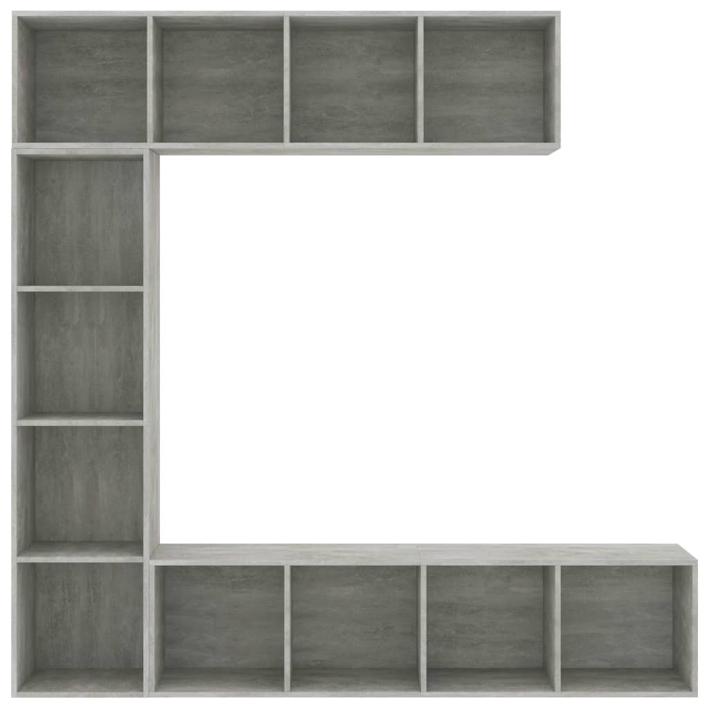 3-tlg. Bücher-/TV-Schrank Set Weiß 180×30×180 cm