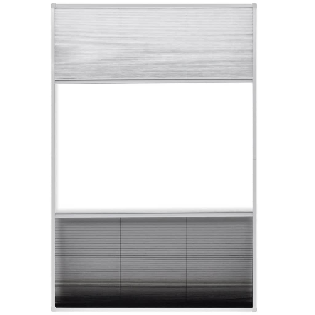 Plisse Insektenschutzfenster mit Jalousie Aluminium 160×80 cm