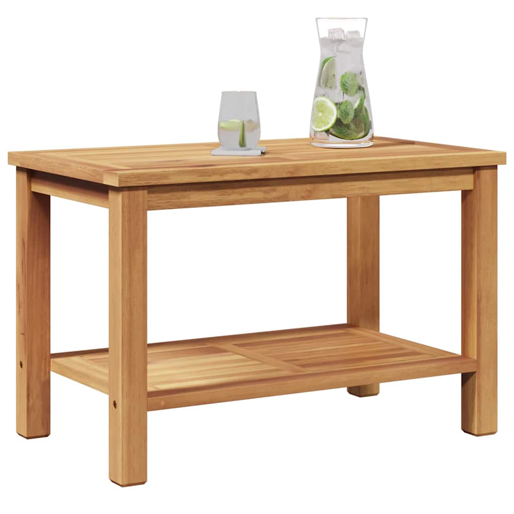 Couchtisch mit Speicher Braun 45 x 45 x 45 cm Massivholz Teak