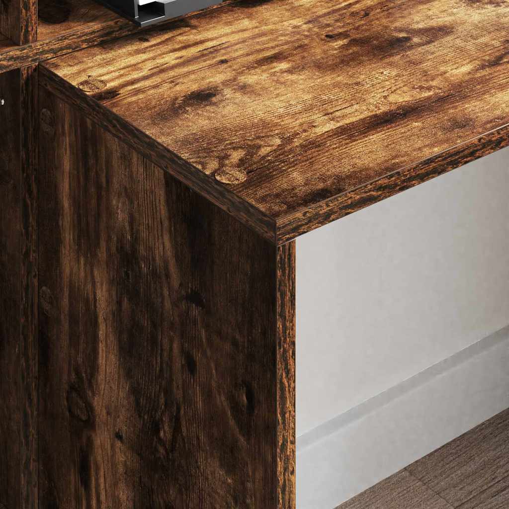 Schreibtisch mit Regal Weiß 138,5 x 55 x 143 cm Holzwerkstoff