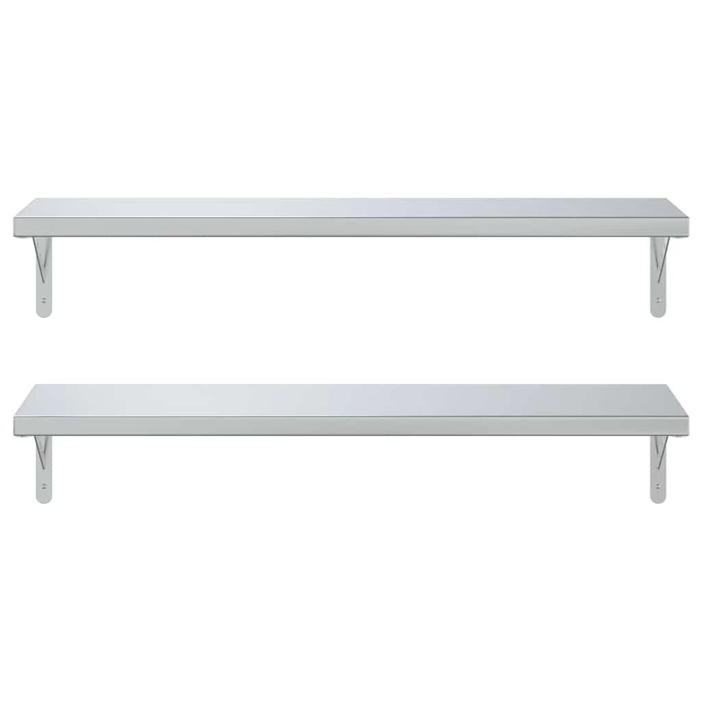 Wandregale 2 Stk. 100x40 cm Silbern Edelstahl