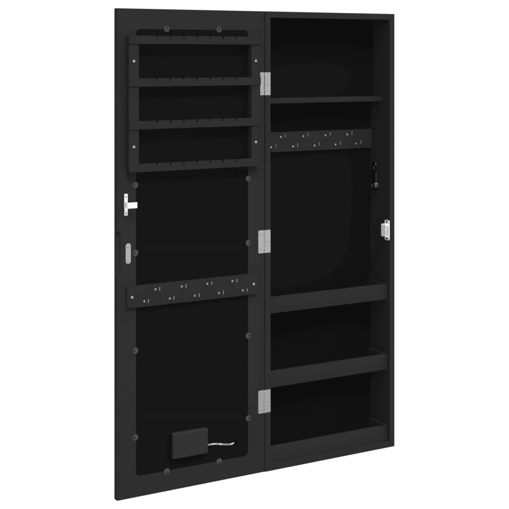 Spiegel-Schmuckschrank mit LED-Beleuchtung Wandmontage Weiß