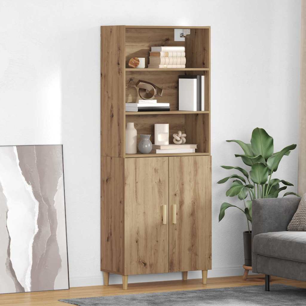 Highboard Altholz 69,5 x 32,5 x 180 cm Holzwerkstoff
