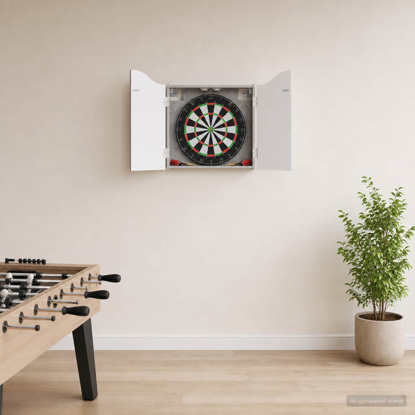 Dartboard Schrank Weiß 56 x 12 x 63 cm Holzwerkstoff