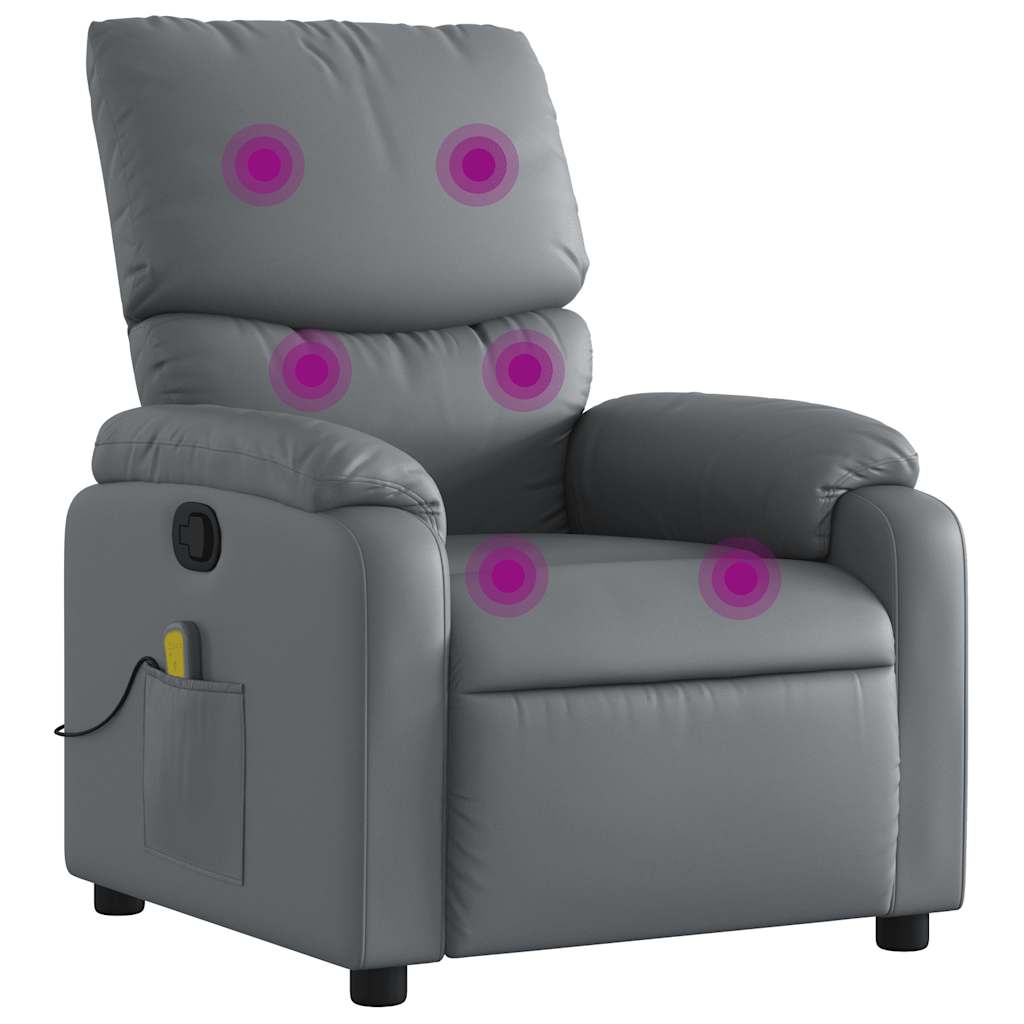 Massage-Relaxsessel, Kunstleder, Schwarz