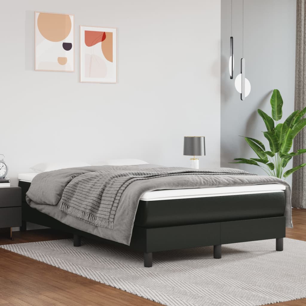 Taschenfederkernmatratze Mittel Schwarz 80x200x20 cm Kunstleder