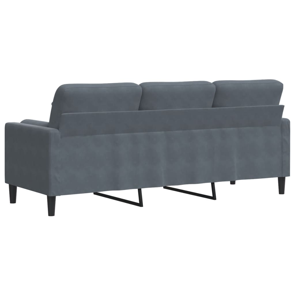 2-Sitzer-Sofa mit Zierkissen Hellgrau 120 cm Samt