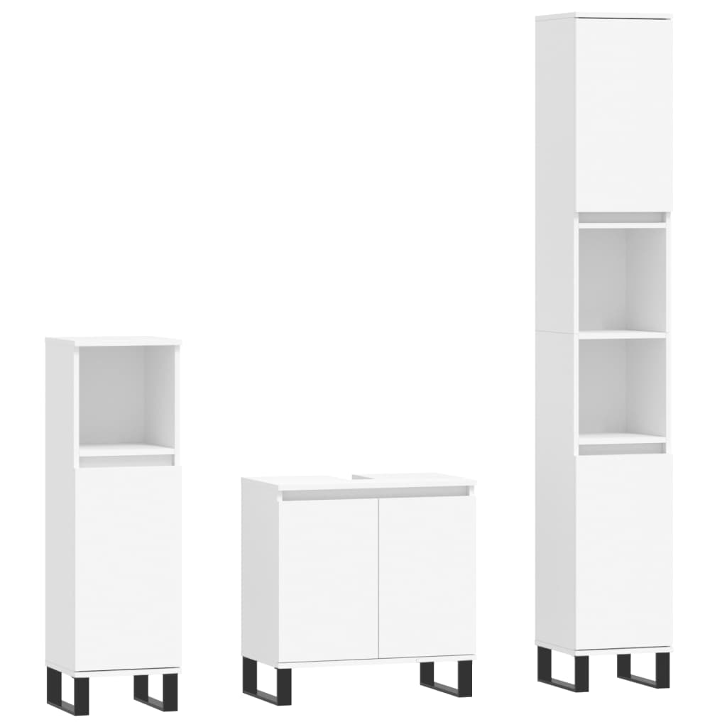 3-tlg. Badmöbel-Set Räuchereiche Holzwerkstoff