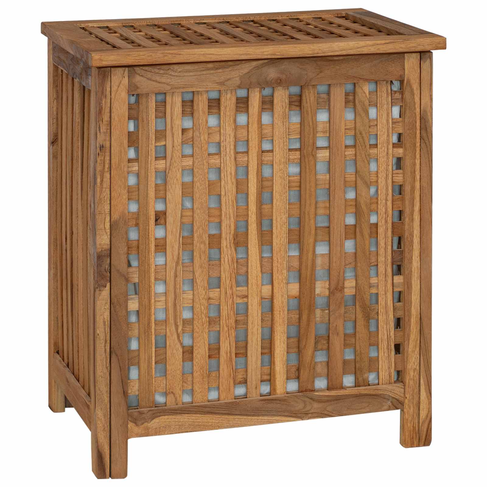 Wäschekorb Natur 35 x 25 x 60 cm Massivholz Teak