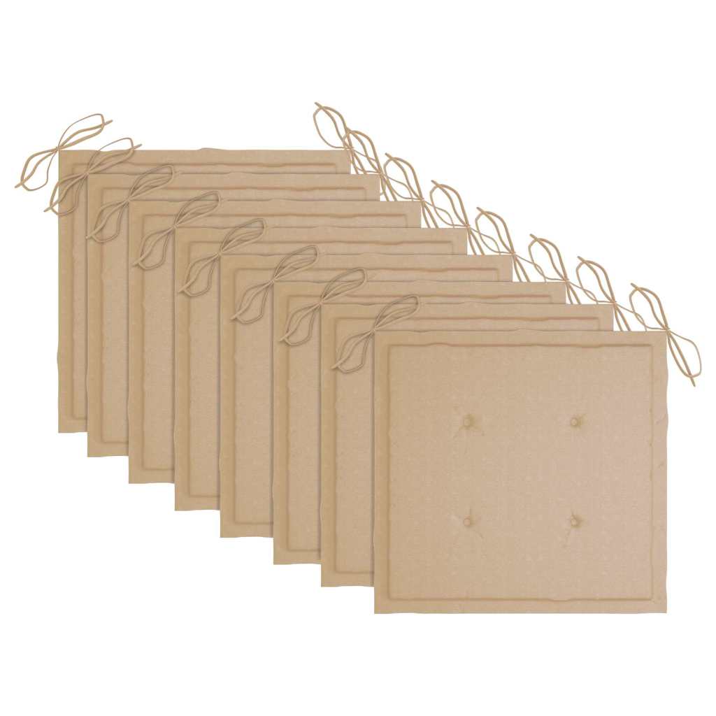 Essstühle 4 Stk. mit Anthrazit Kissen Massivholz Teak
