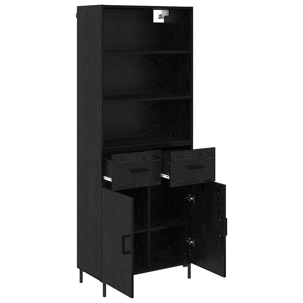 Highboard Hochglanz-Weiß 69,5x34x180 cm Holzwerkstoff