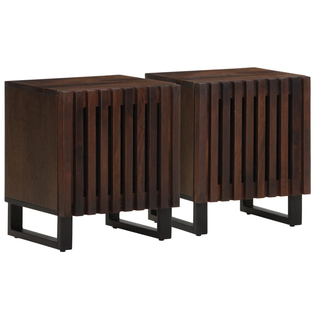 Nachttisch 40x34x46 cm Raues Mangoholz
