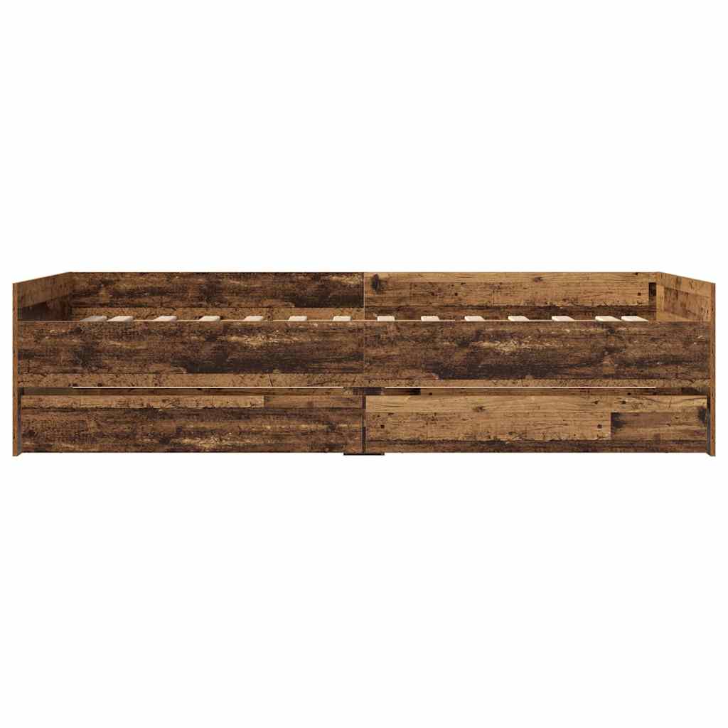 Bett mit Schubladen Braun Eiche-Optik 75x190 cm