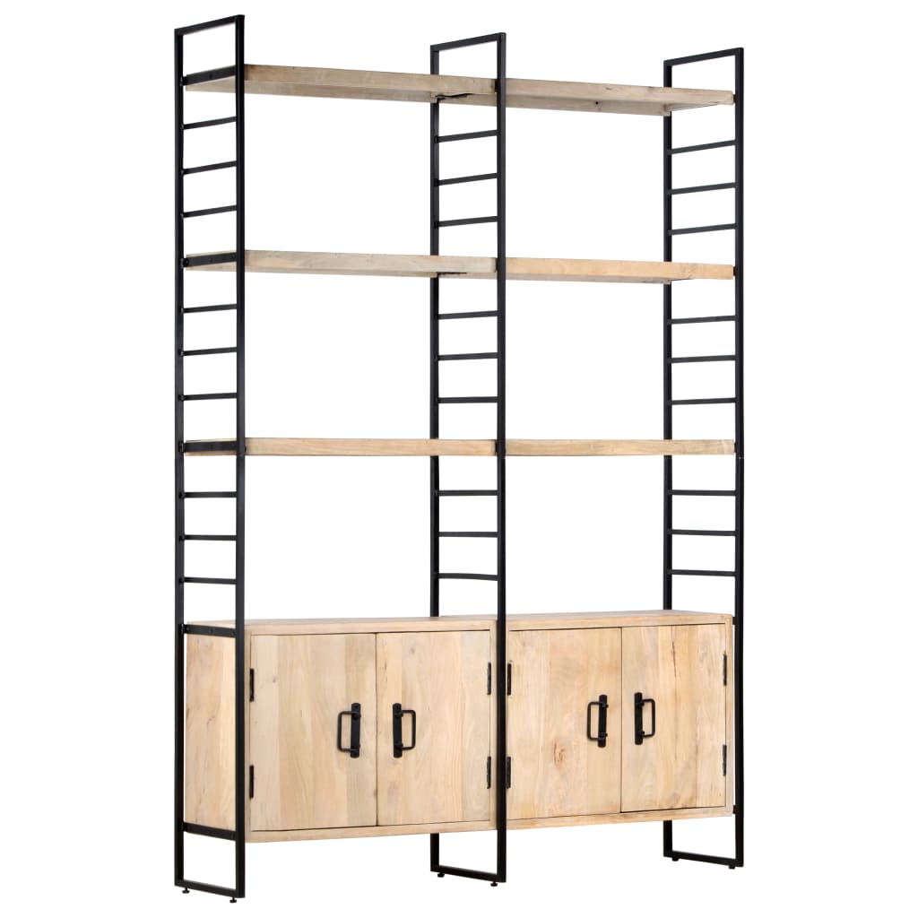 Bücherregal 4 Ebenen 124x30x180 cm Altholz Massiv