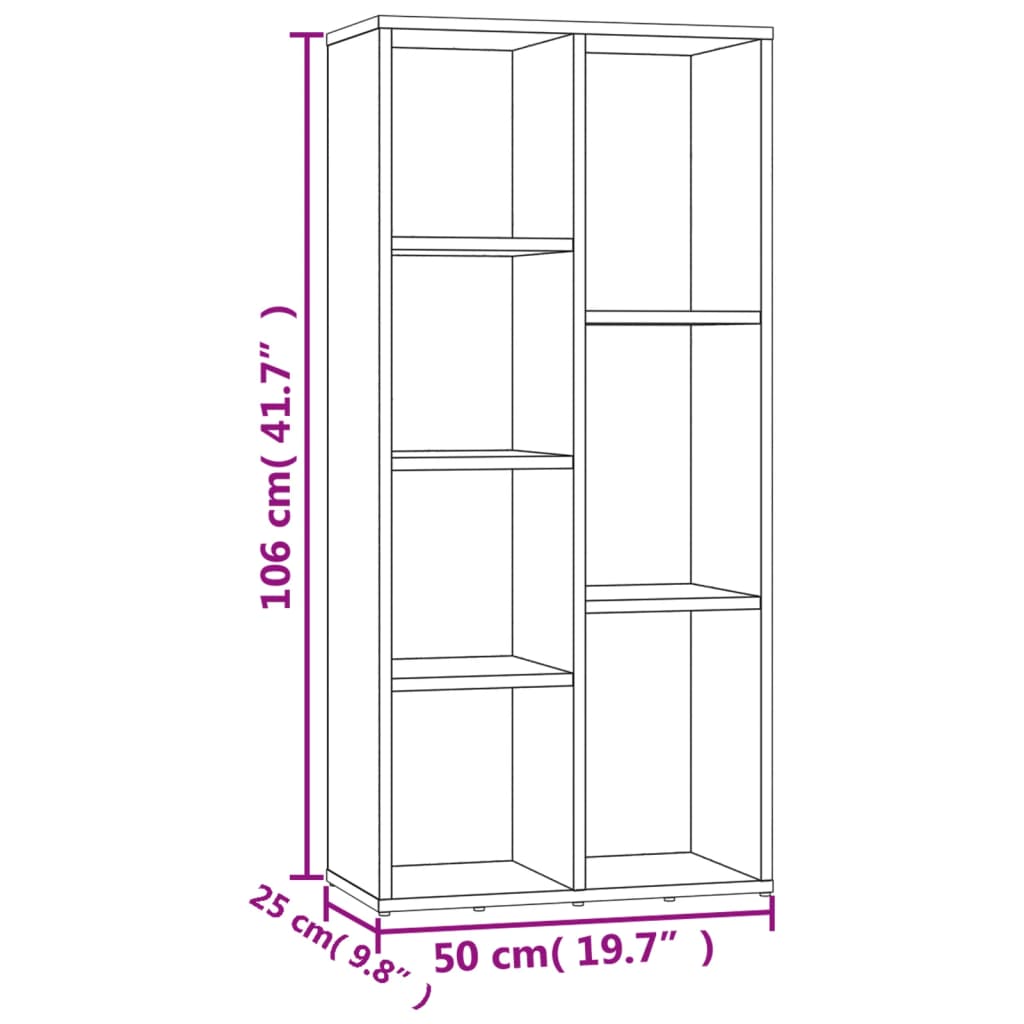 Bücherregal Weiß 50×25×106 cm Holzwerkstoff