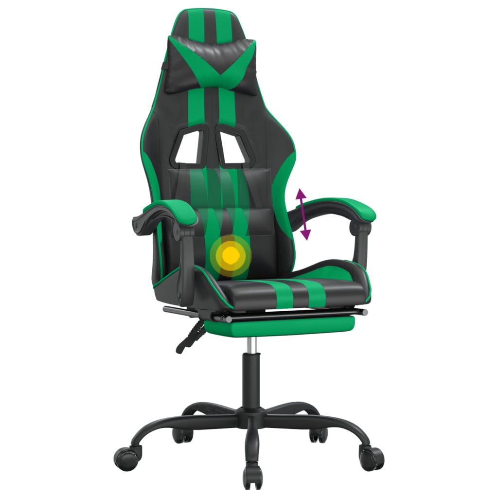 Gaming-Stuhl Drehbar Schwarz und Blau Kunstleder