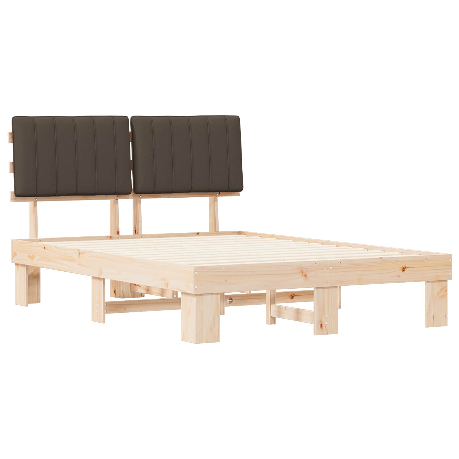 Bettgestell mit gepolstertem Kopfteil Hellgrau 200 x 200 cm