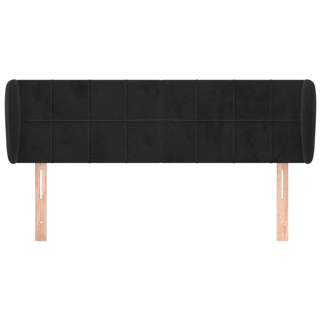 Kopfteil mit Ohren Dunkelblau 93x23x78/88 cm Samt