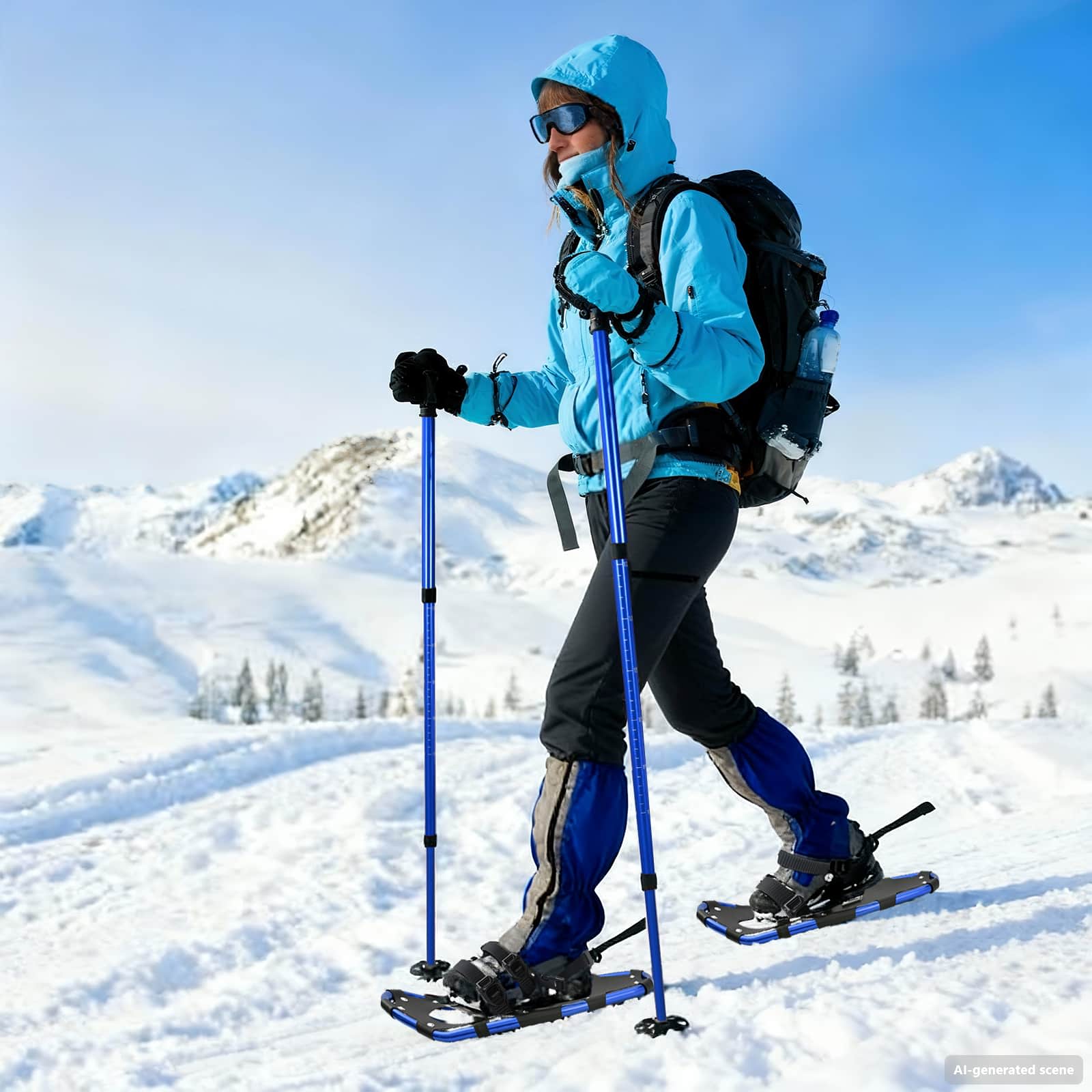 3 in 1 Schneeschuhe Silber und Schwarz 53,5 x 21 cm