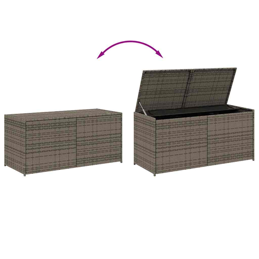 Gartentruhe Schwarz 283L Poly Rattan