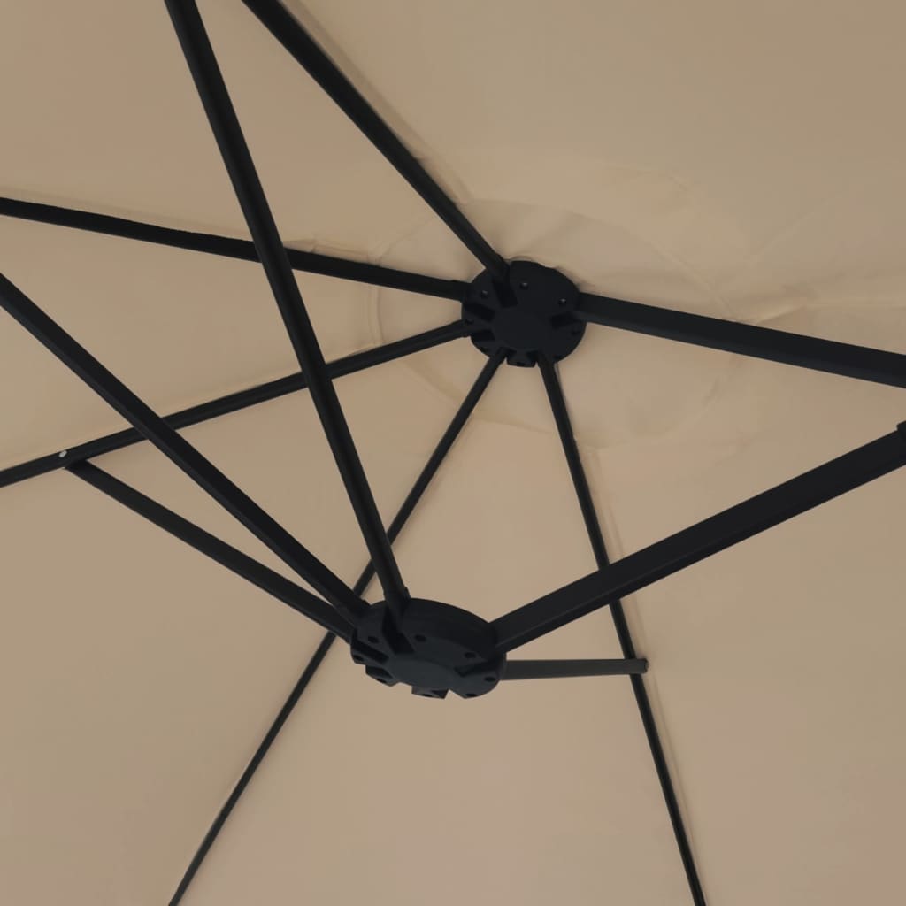 Doppelsonnenschirm Sandweiß 449x265 cm