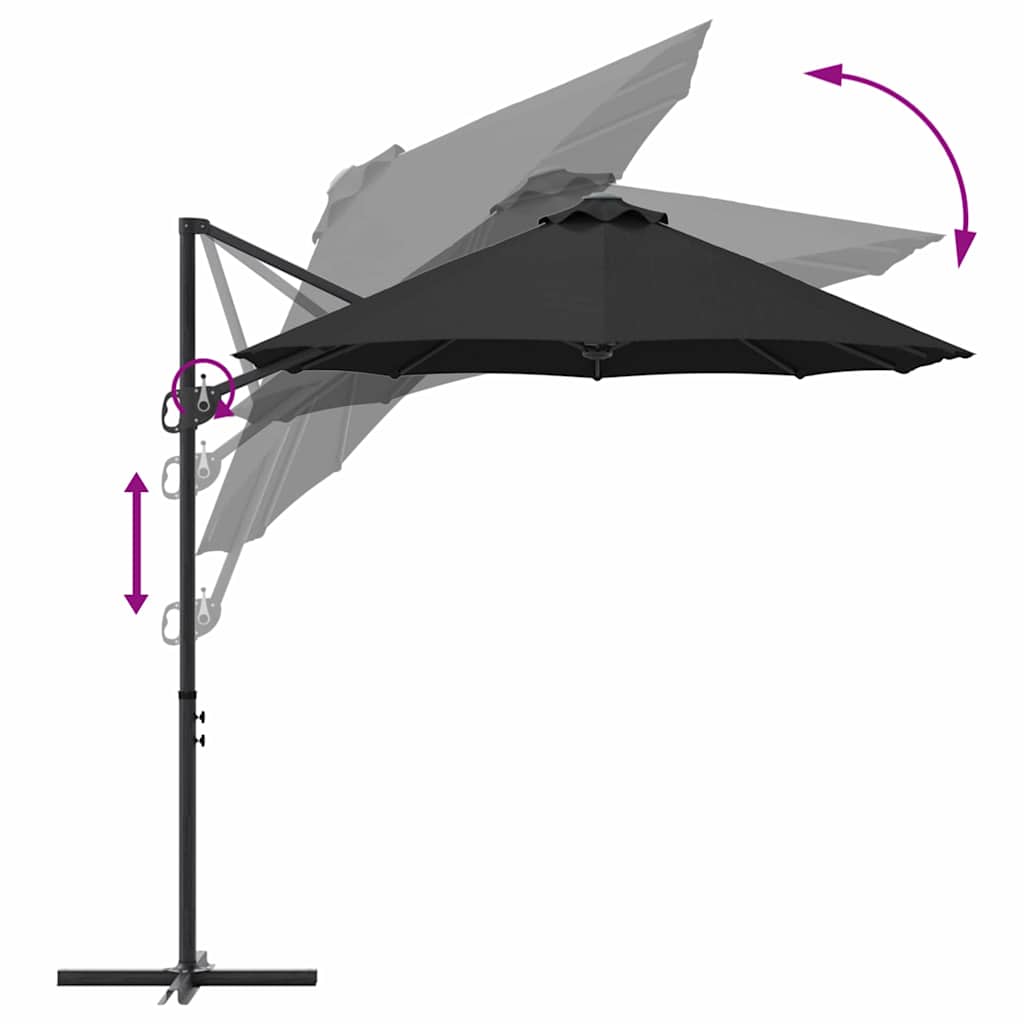 Sonnenschirm Sand 372 x 198 x 243 cm Polyester und Aluminium