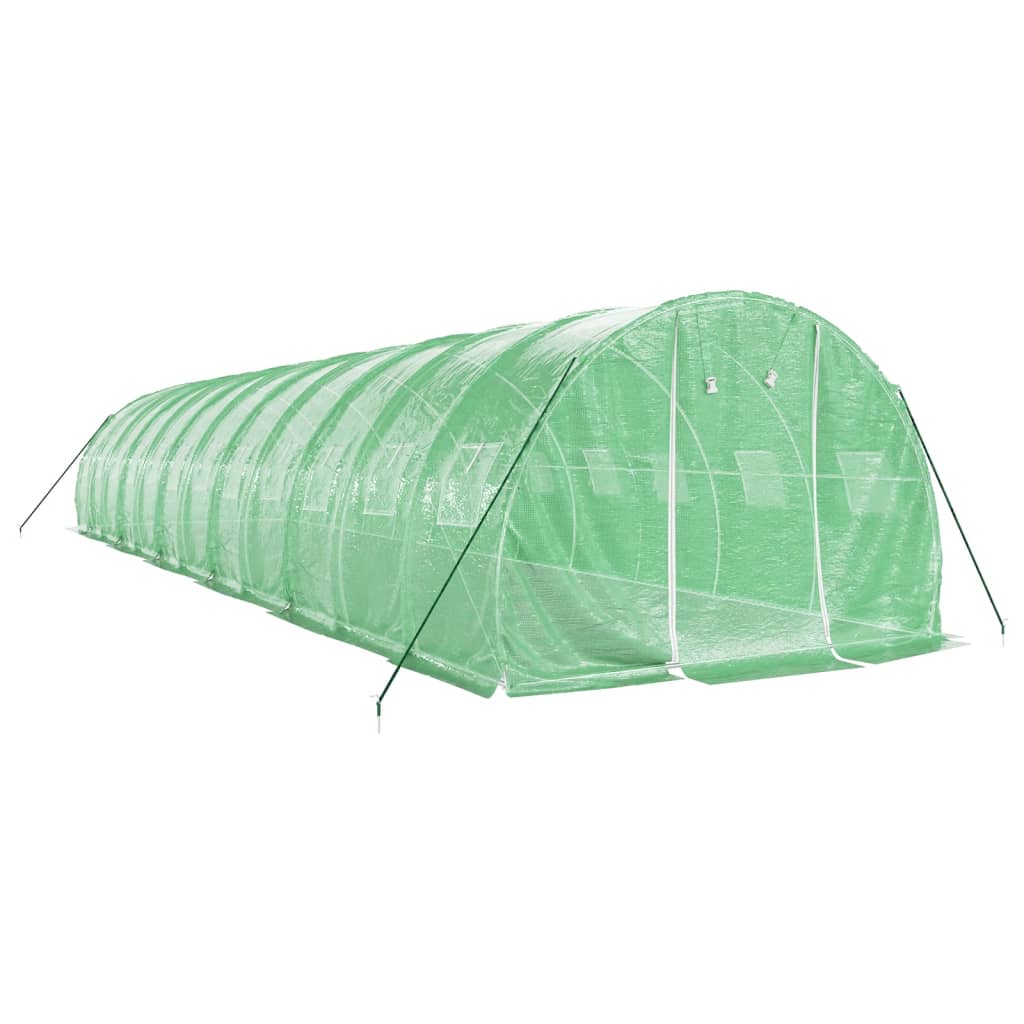 Gewächshaus mit Stahlrahmen Grün 48 m² 16x3x2 m