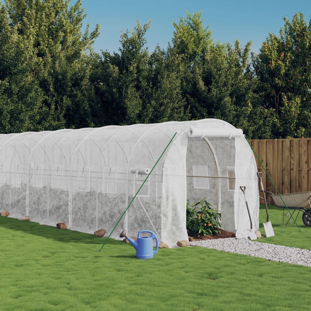 Gewächshaus mit Stahlrahmen Weiß 8 m² 4x2x2 m