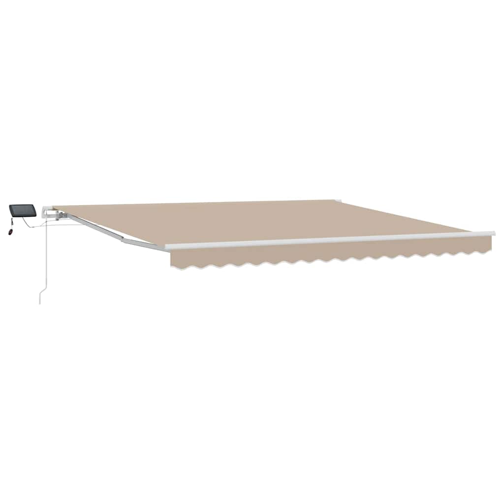 Markise Manuell Einziehbar mit LED 300x250 cm Blau und Weiß