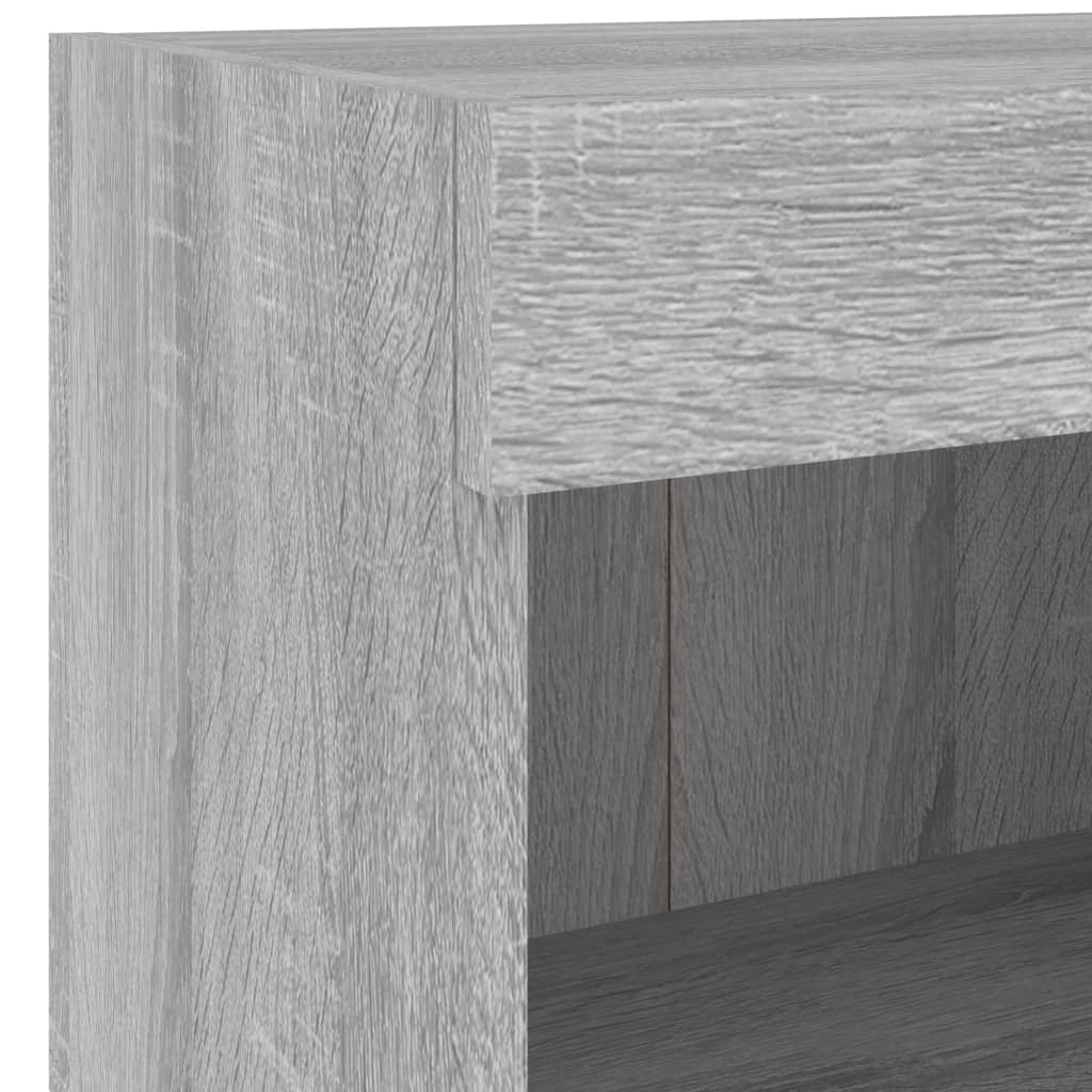 5-tlg. Wohnwand mit LED-Beleuchtung Weiß Holzwerkstoff