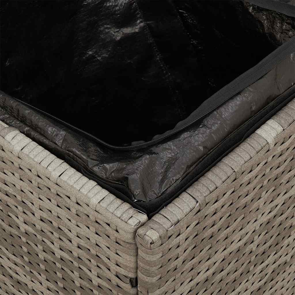 Gartenhocker mit Kissen 2 Stk. Schwarz 40x40x43 cm Poly Rattan