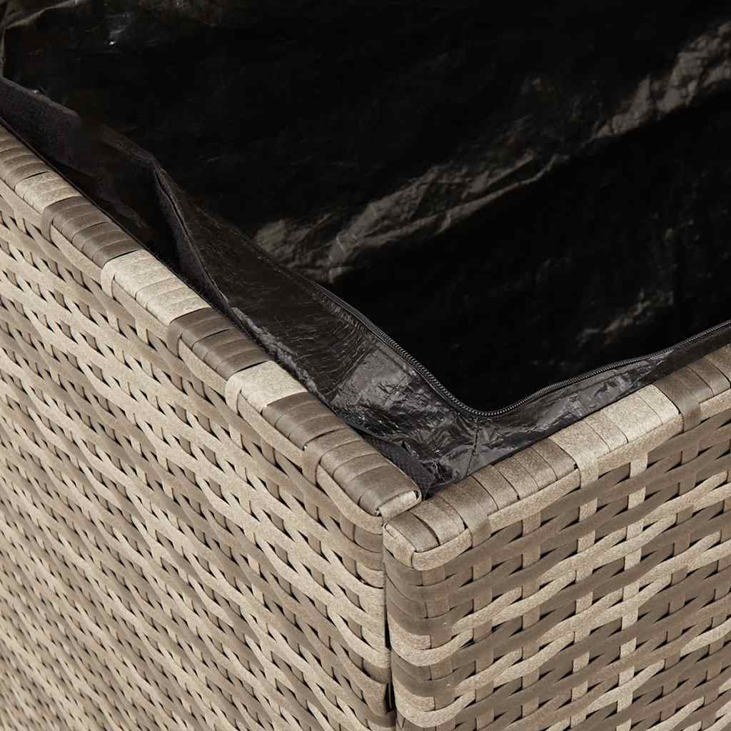 Gartentruhe Schwarz 110x50x54 cm Poly Rattan Akazienholz