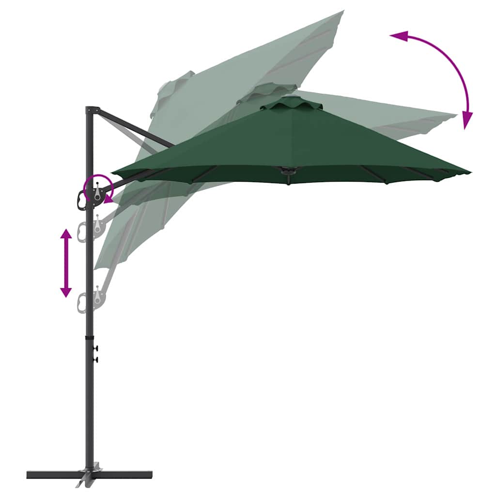 Sonnenschirm Sand 372 x 198 x 243 cm Polyester und Aluminium