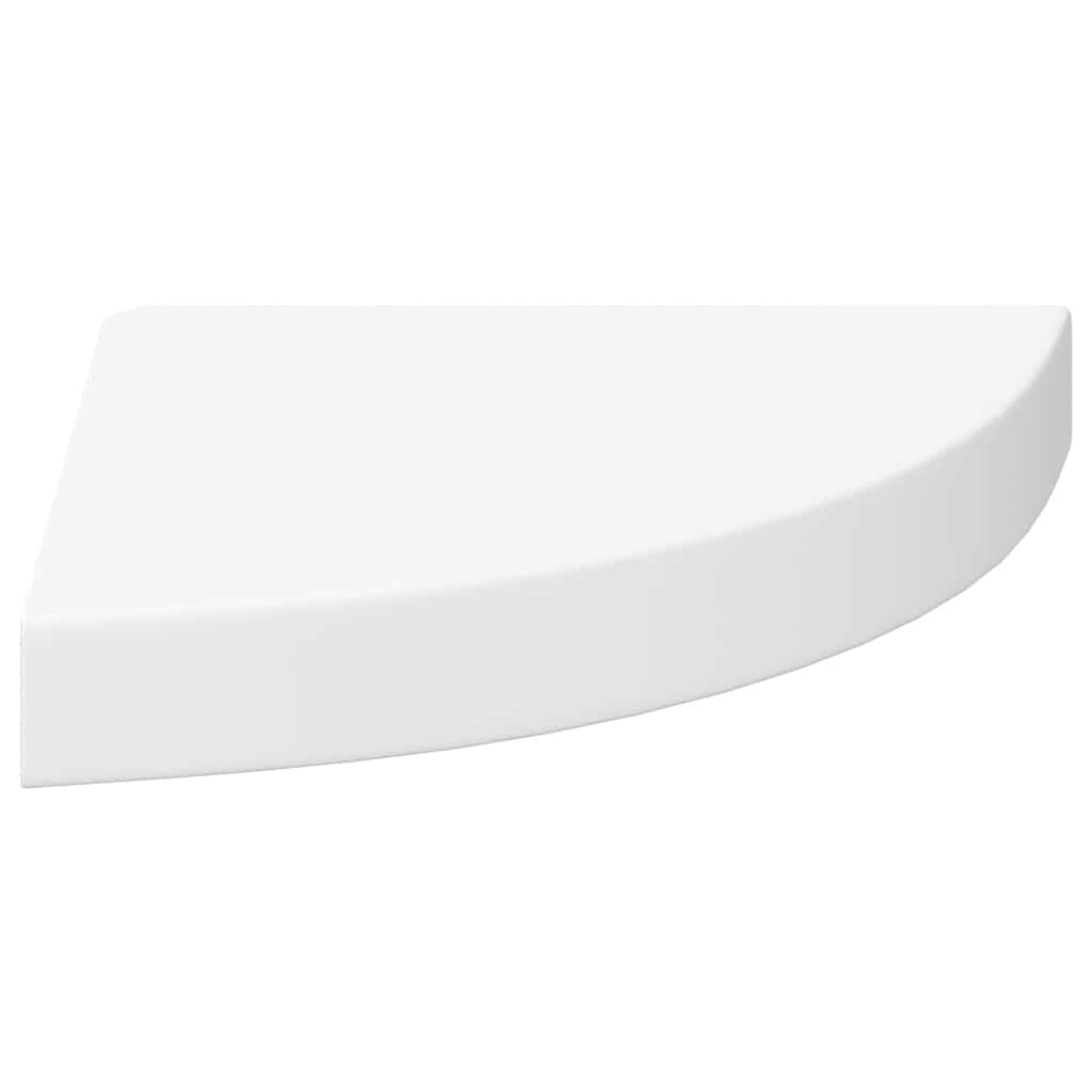 Schwebende Eckregale 2 Stk. Hochglanz-Weiß 25x25x3,8 cm MDF