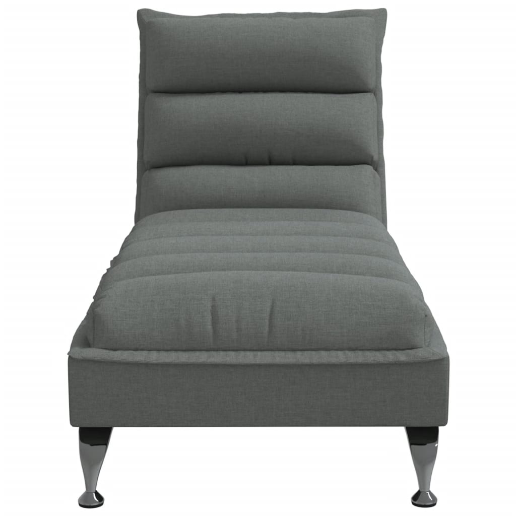 Chaiselongue mit Kissen Hellgrau Stoff