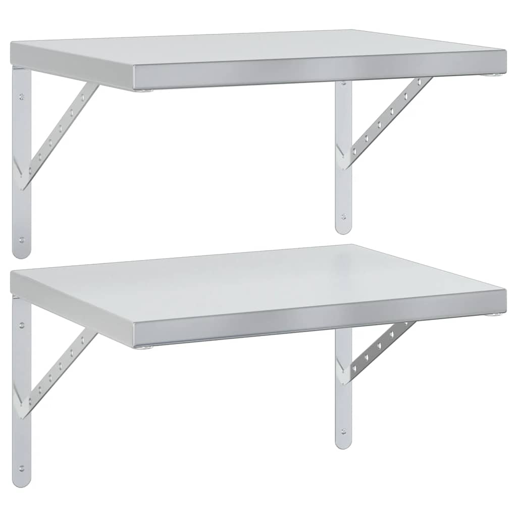 Wandregale 2 Stk. 100x40 cm Silbern Edelstahl