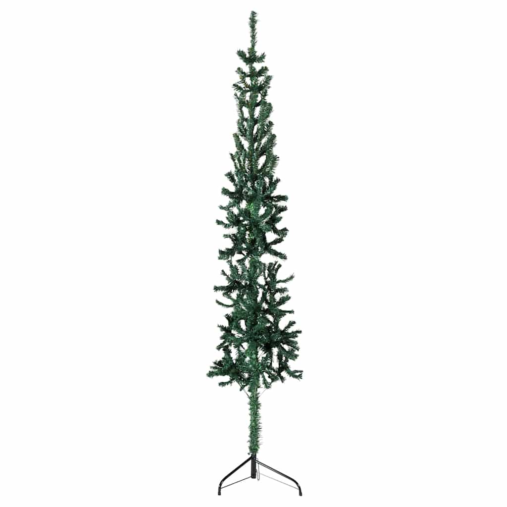 Künstlicher Halb-Weihnachtsbaum mit Ständer Schlank Weiß 180 cm