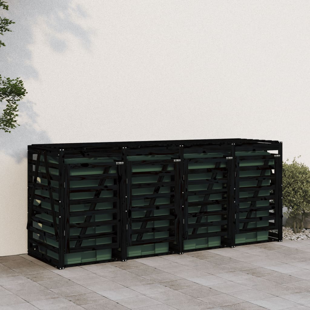 Mülltonnenbox für 4 Tonnen Massivholz Kiefer