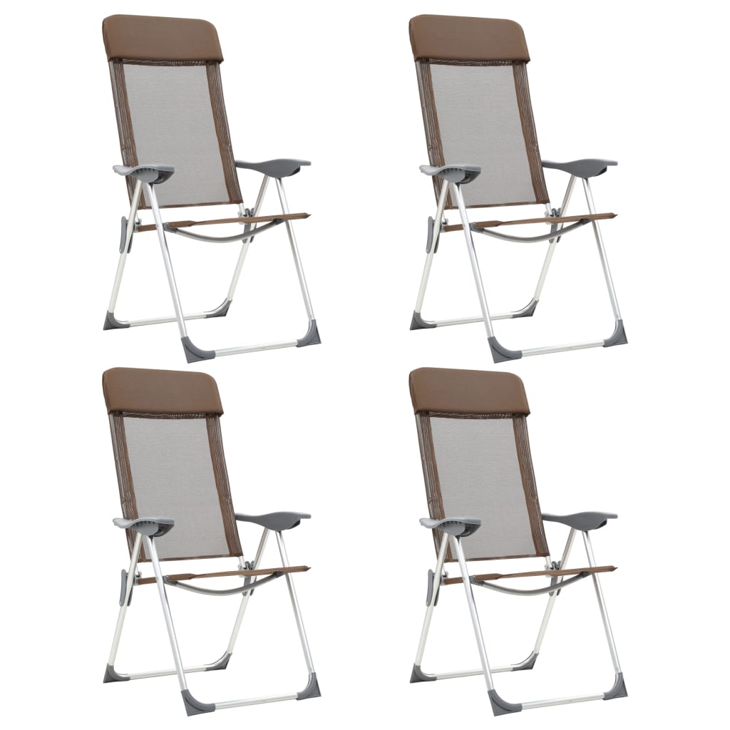 Klappbare Campingstühle 2 Stk. Grau Aluminium