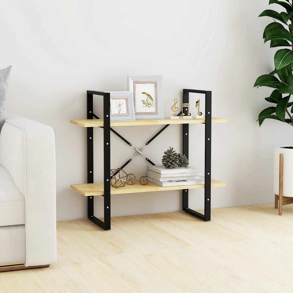 Bücherregal 2 Fächer Weiß 80x30x70 cm Holzwerkstoff