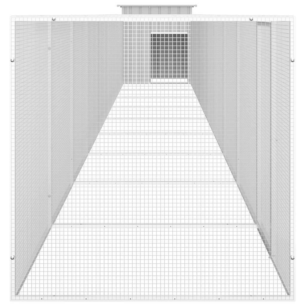 Hühnerkäfig Anthrazit 200x91x100 cm Verzinkter Stahl