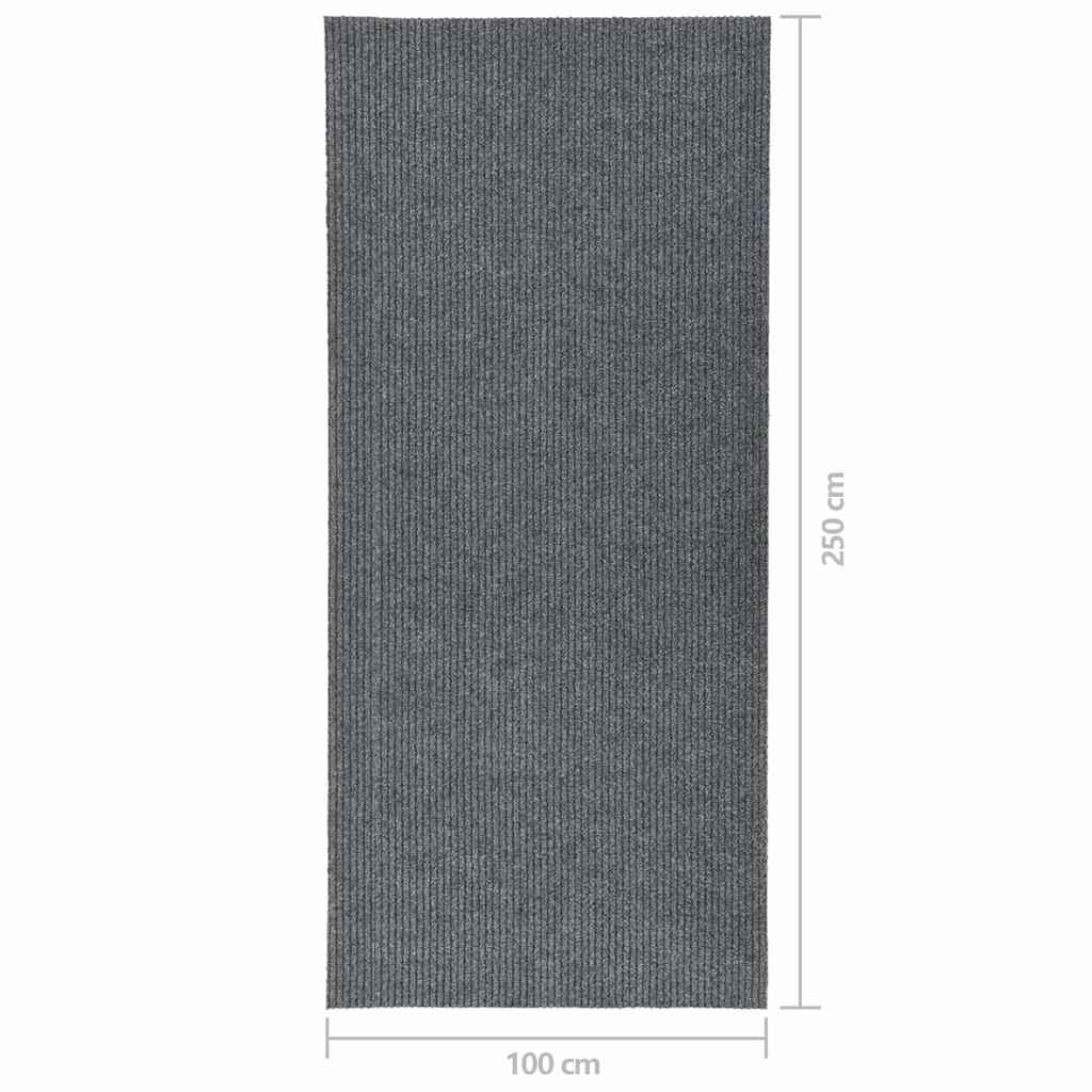 Teppichläufer Grau 80 x 150 cm Stoff