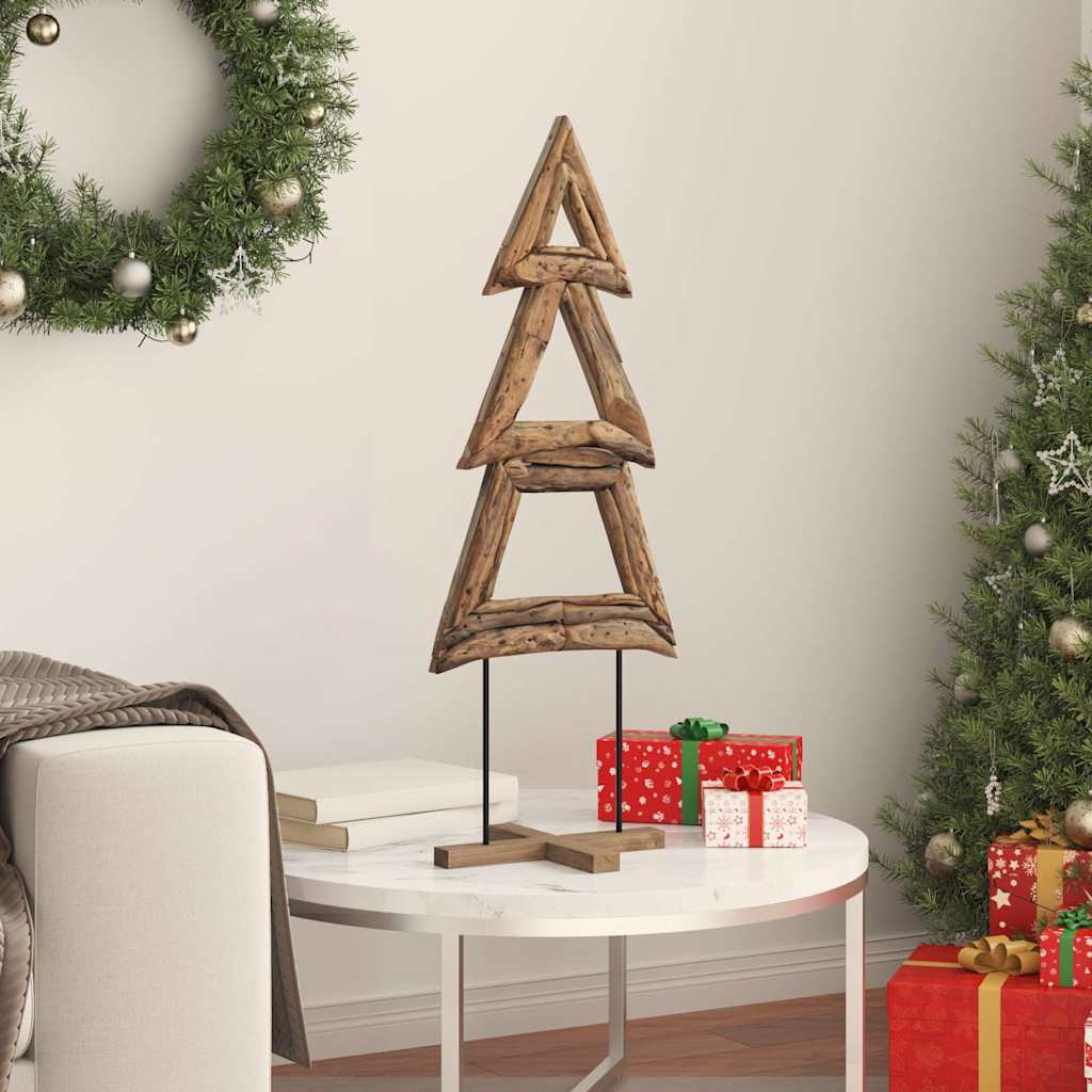 Weihnachtsbaum mit Ständer Braun 90 cm Massivholz Teak