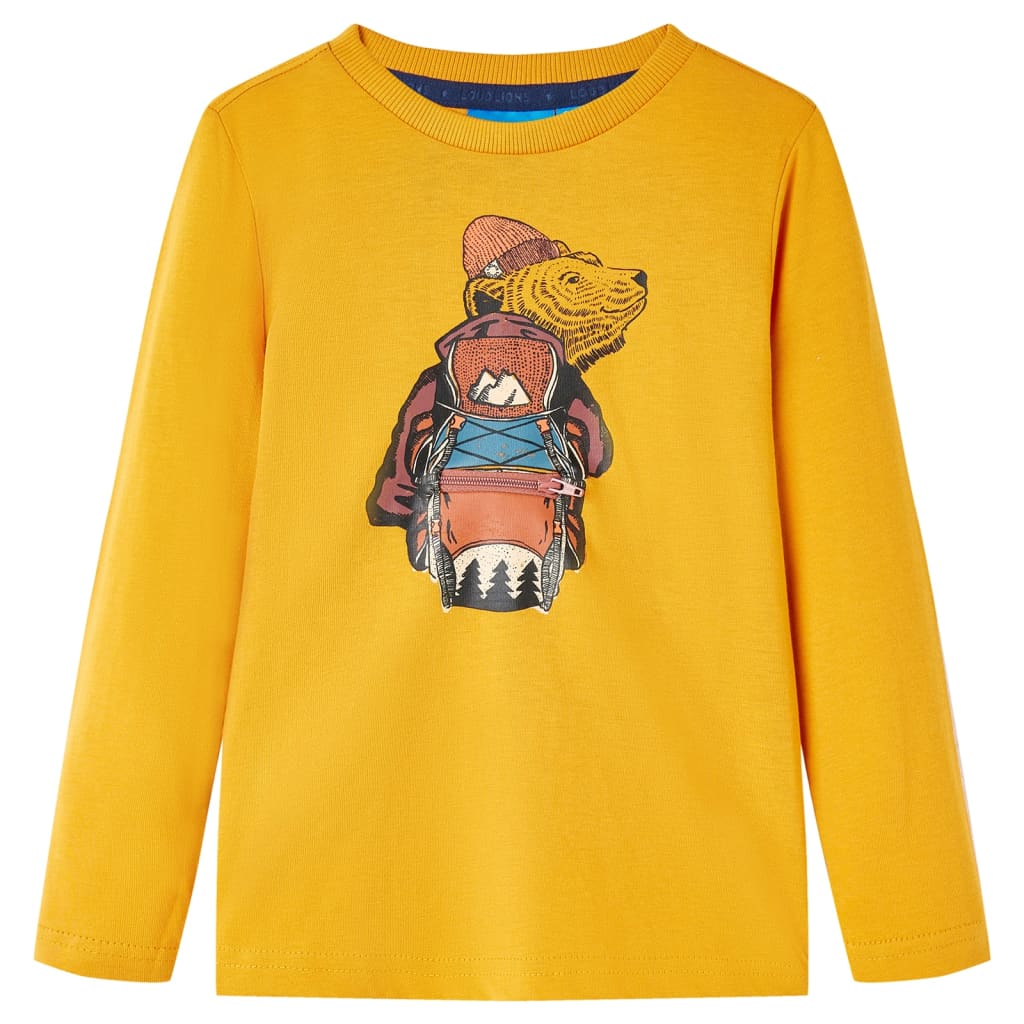 Kinder-Langarmshirt Helles Khaki 128