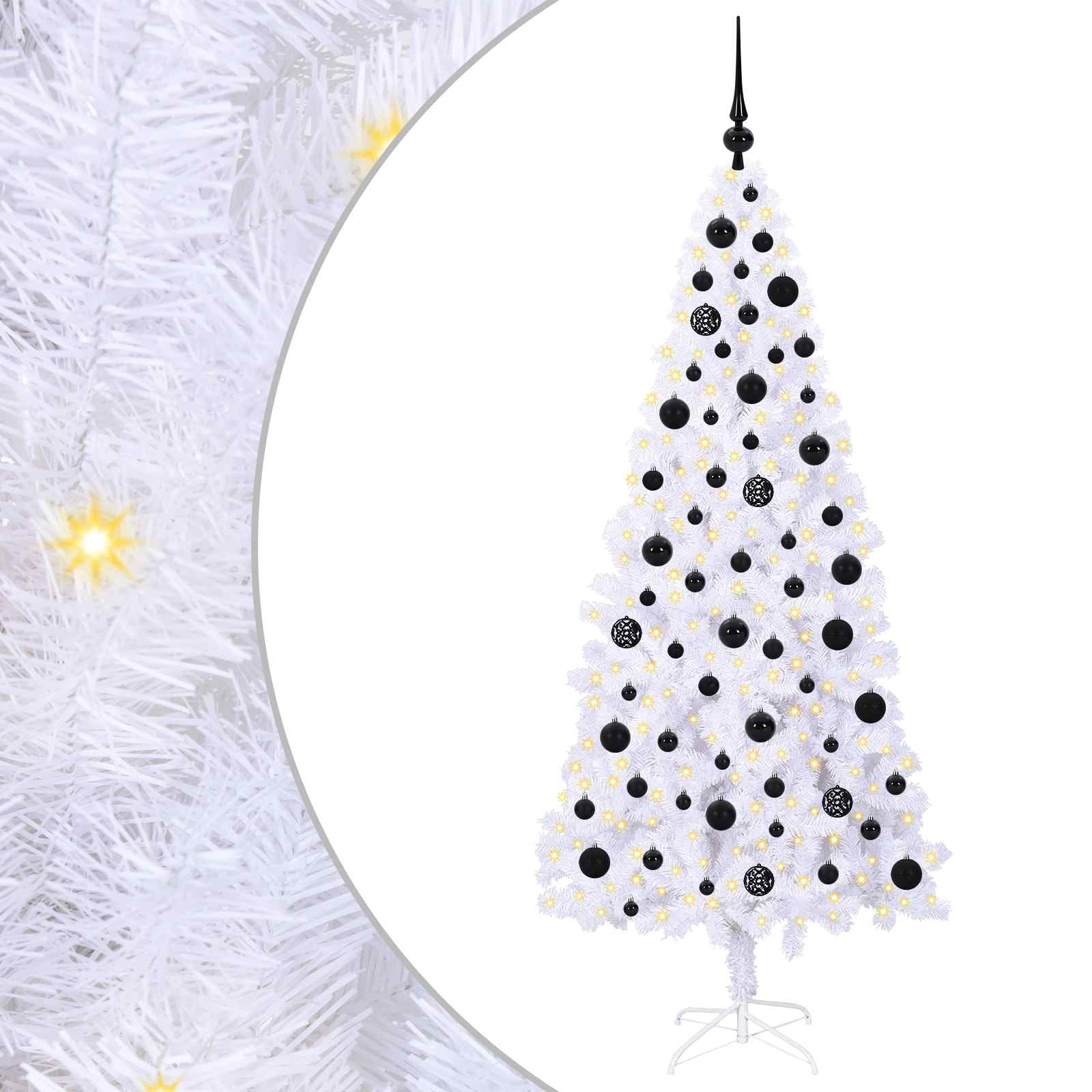 Künstlicher Weihnachtsbaum Weiß 180 cm PVC und Stahl