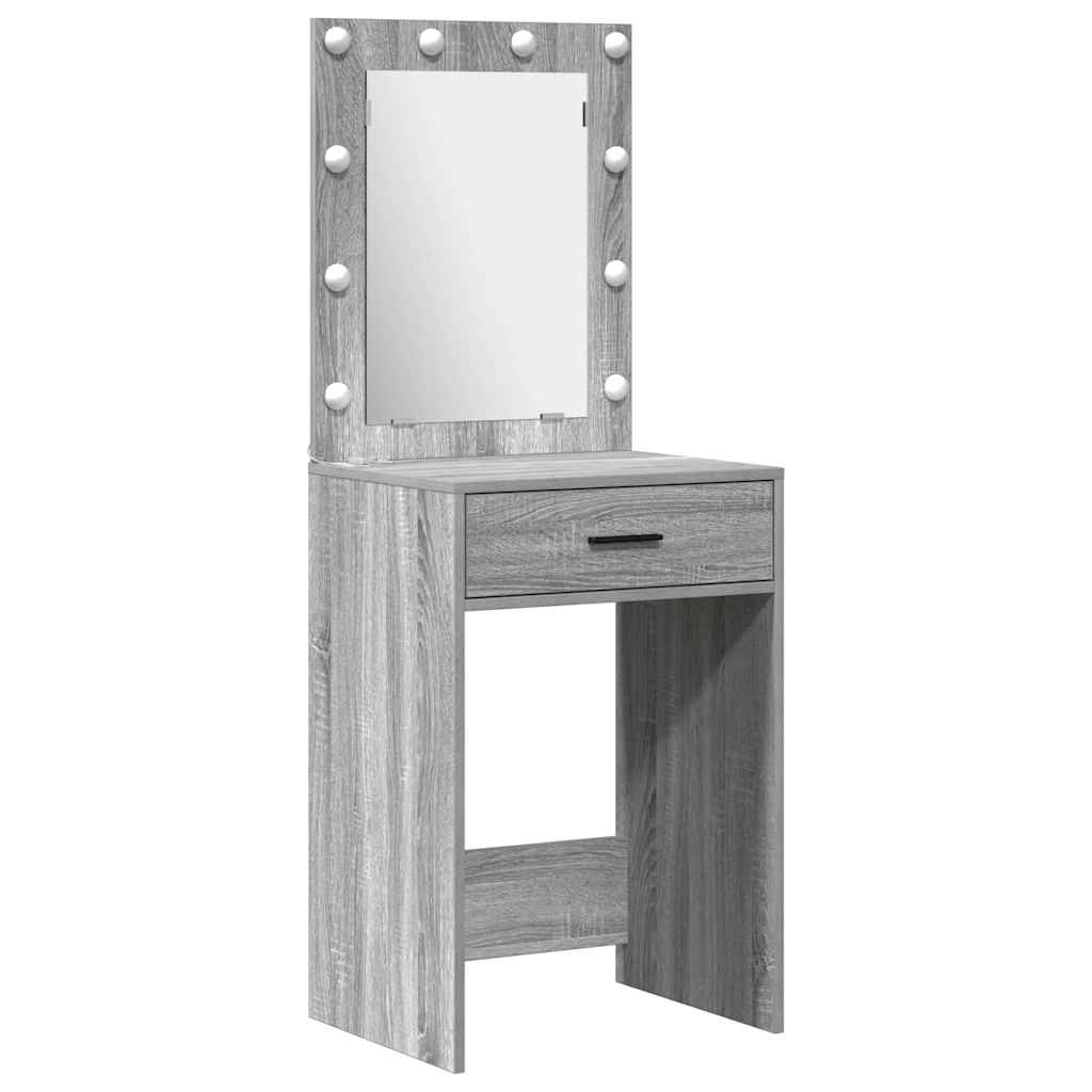 Schminktischset mit LED mit Schubladen 2 pcs Weiß Holzwerkstoff