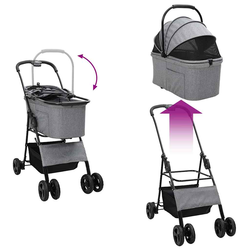 Faltbarer Haustierwagen Rosa 81 x 47 x 99 cm Polyester