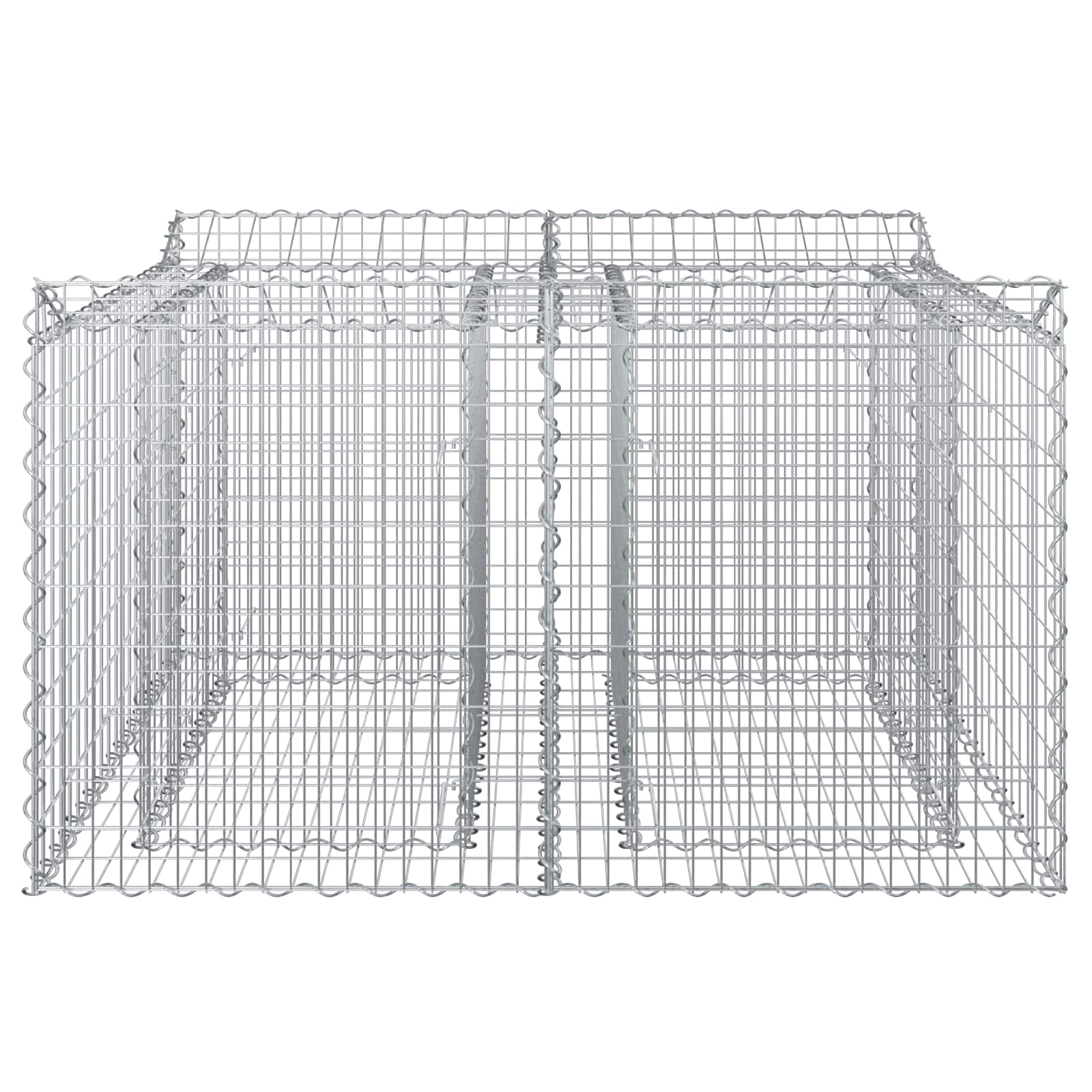 Gabionen-Hochbeet 2 pcs Silber
