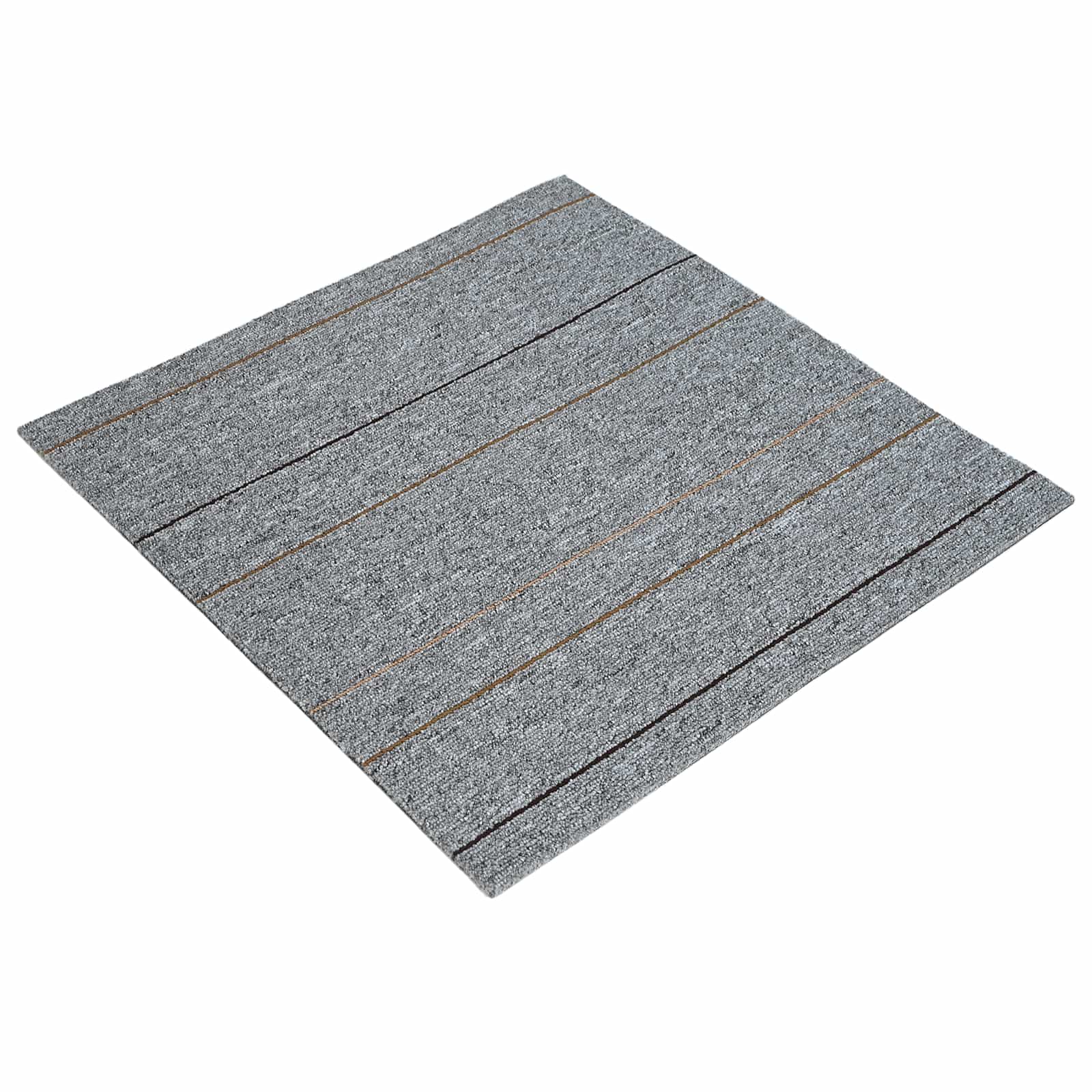 Teppichfliese Hellgrau mit Streifen 50 x 50 cm 4 pcs